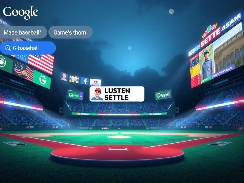 Baseball field with players in action