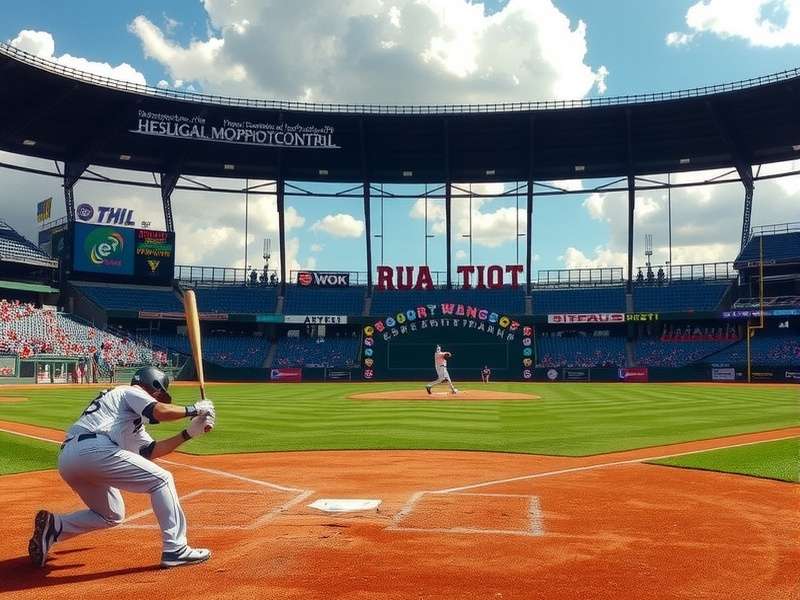 MLB stadium with fans and baseball game in progress
