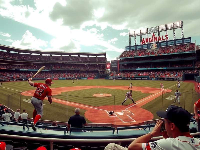 Angels Baseball stadium with fans cheering