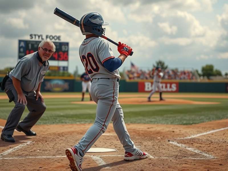 ABL Baseball gameplay screenshot showing a detailed stadium at dusk