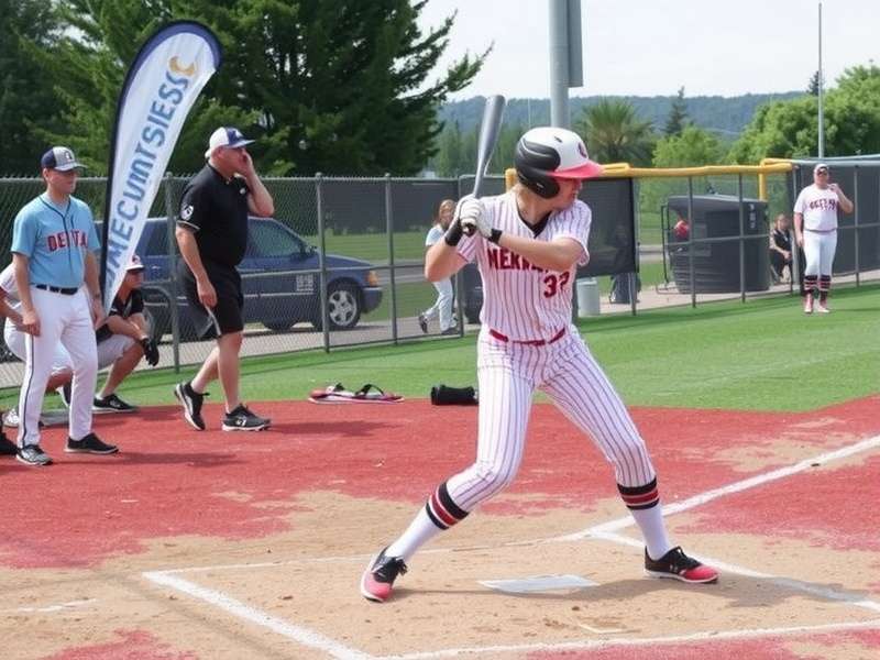 Fastpitch softball pitcher in action during a game