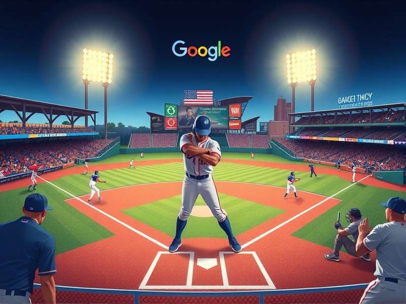 Screenshot of the Baseball Google Doodle game in action on a laptop and mobile device