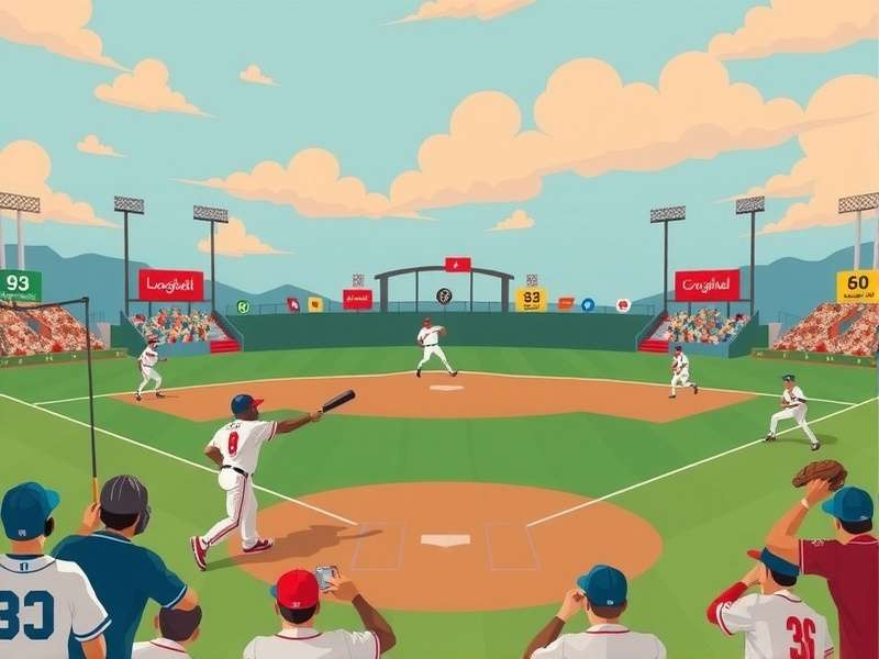 Digital artwork of Google Doodle Baseball game interface on a laptop screen
