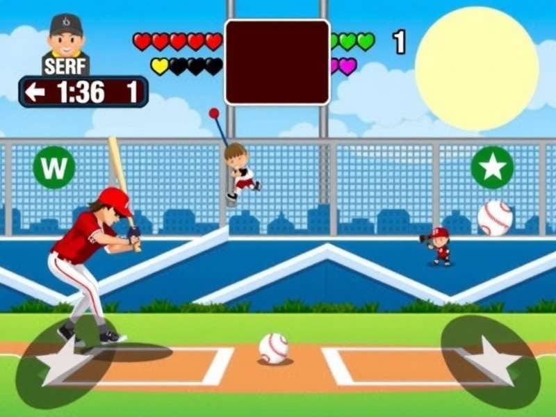 Cartoon baseball homerun derby game
