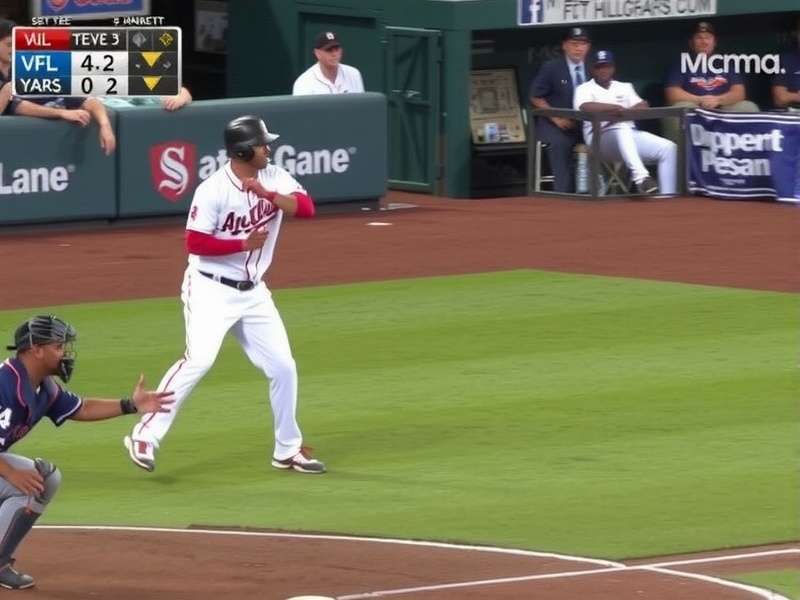 Dynamic baseball game highlight moment with player sliding into base