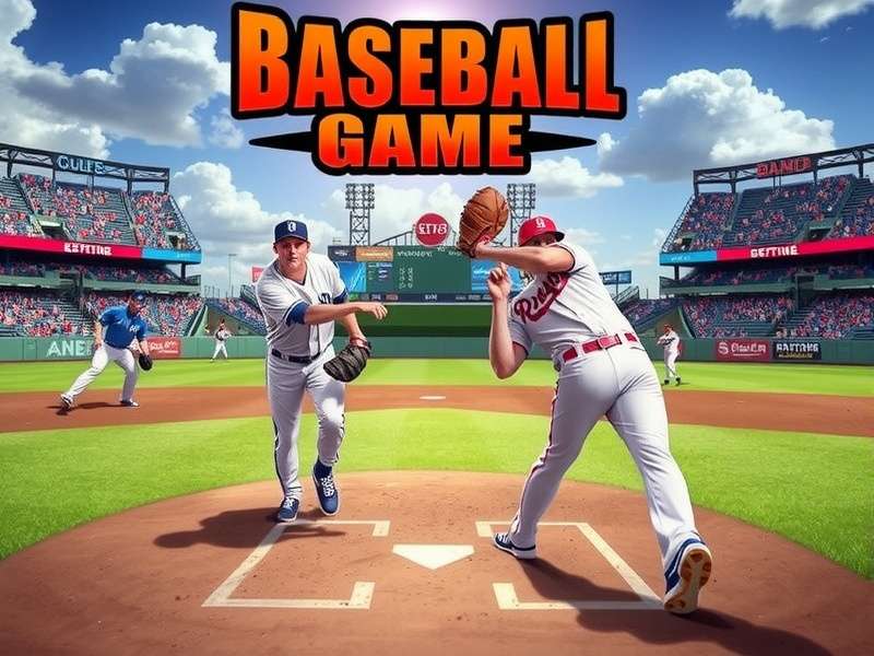 Baseball Game gameplay screenshot showing pitching and batting