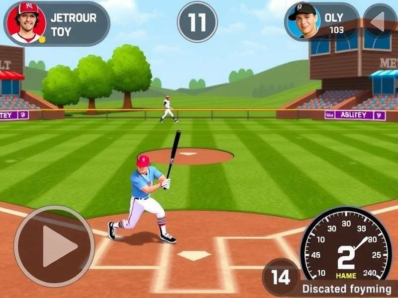 Screenshot of popular unblocked baseball game interface showing batting and fielding controls