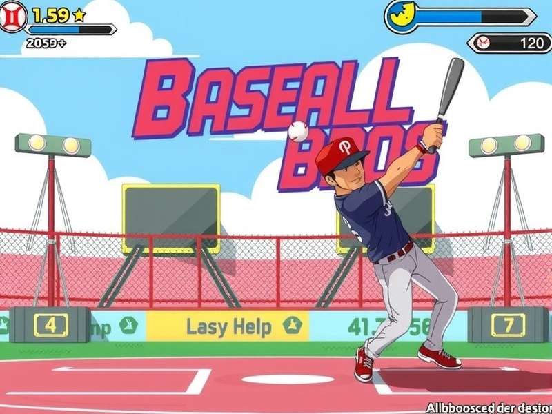 Baseball Bros Unblocked game screenshot showing intense batting action