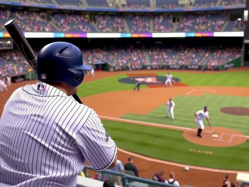 Baseball stadium with fans watching a live game