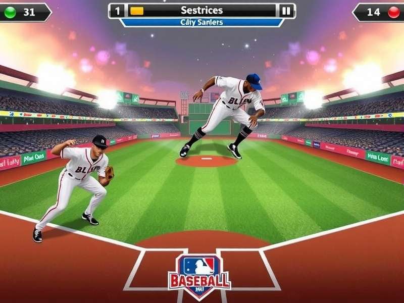 Gamer playing baseball simulation on high-end PC setup