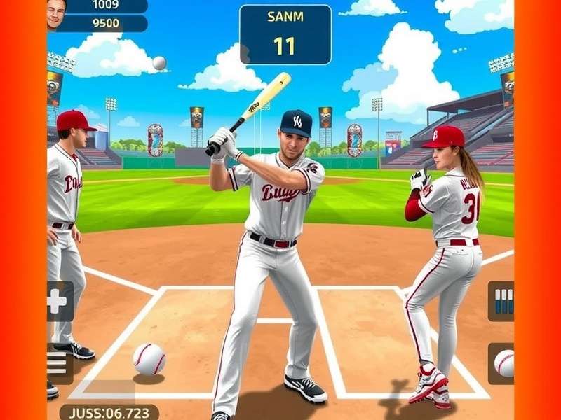 A person playing a baseball video game on a high-end gaming PC