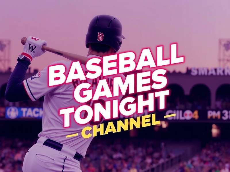 Baseball stadium at night with lights on and game in action