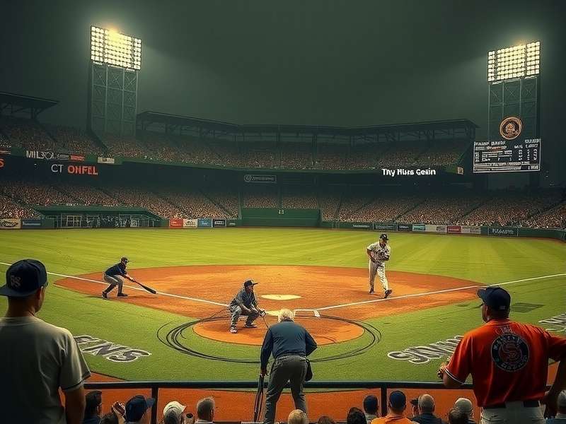 Vintage 19th century baseball game illustration showing players in historic uniforms