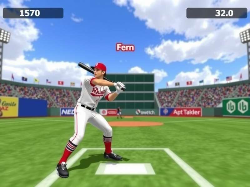 Nintendo Switch with baseball games on screen