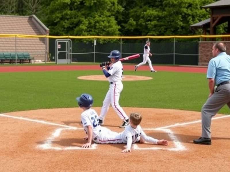 Kids playing tee ball in organized youth baseball game