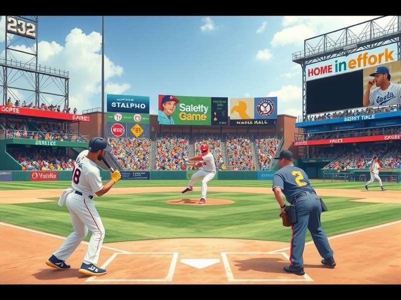 Person searching for baseball games on a laptop with baseball gear in the background