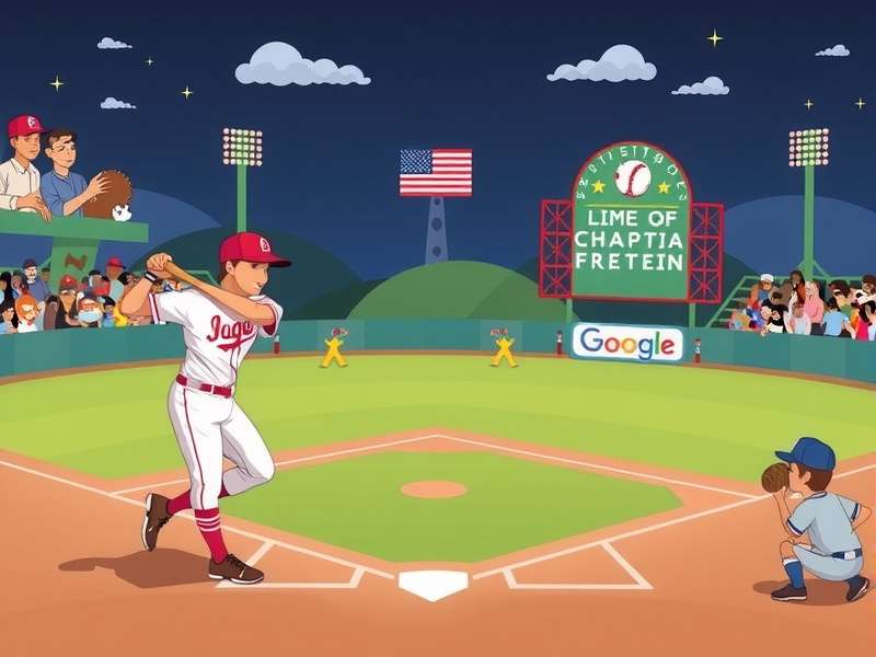 Google Doodle Baseball Game screenshot showing interactive gameplay