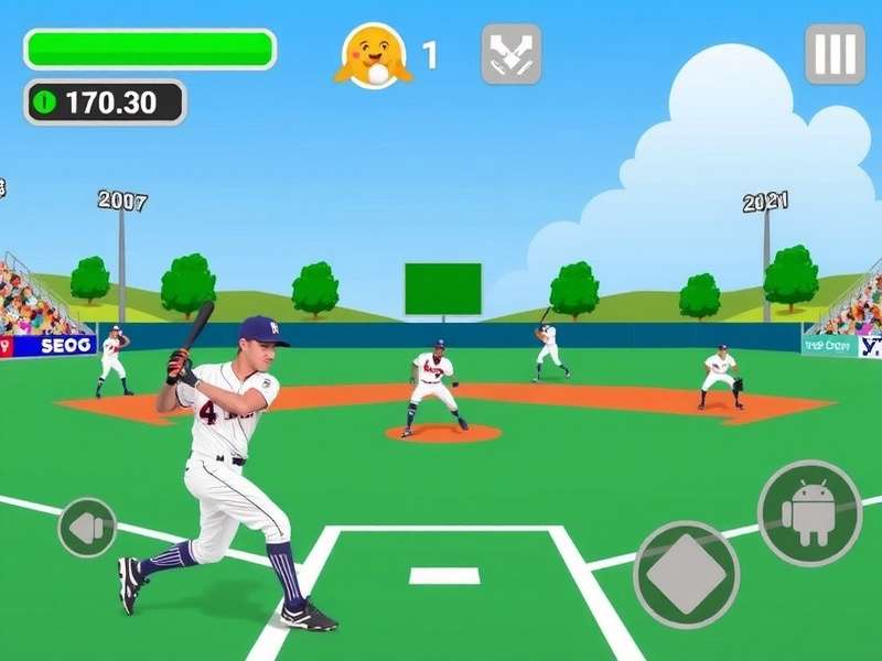 Person playing a baseball video game on a laptop and phone simultaneously