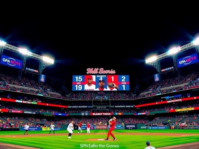 ESPN MLB Scores live scoreboard showing National League and American League games with real-time updates