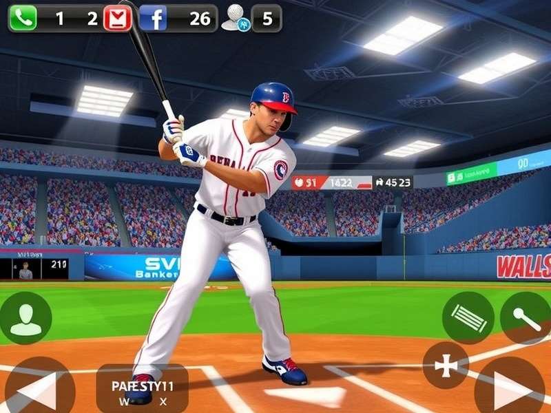 Baseball stadium under lights with fans cheering