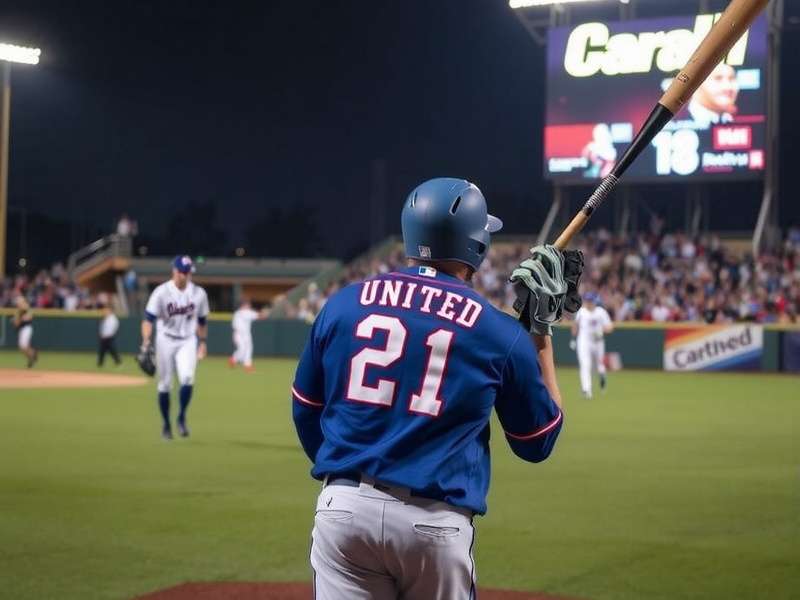 Baseball United — America's Pastime: baseball field, bat and ball under dramatic sky