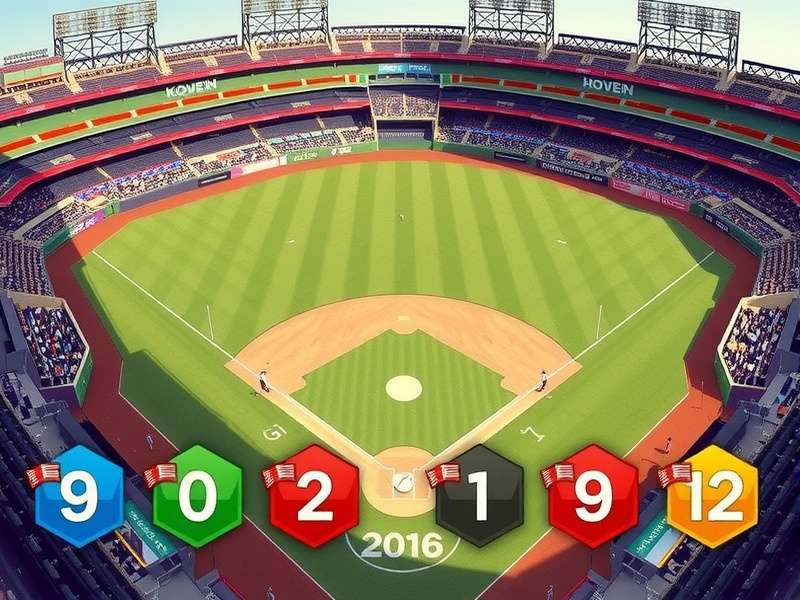 Stratomatic Baseball Game 2025 — dynamic simulation interface showing a baseball diamond with team analytics